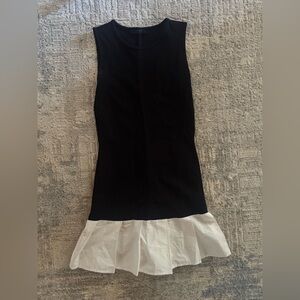 All Saints Black and White Ruffle Hem Dress